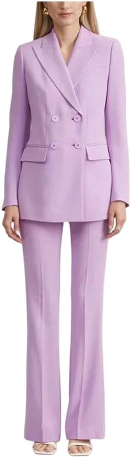 Women Double Breasted Slim Blazer Pants Daily Universal Office Banquet Formal Attire