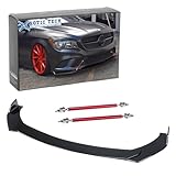 x xotic tech Front Bumper Lip Chin Spoiler Splitter Diffuser Guard Wing Protector Trim Car Body Kit + Red Adjustable 8