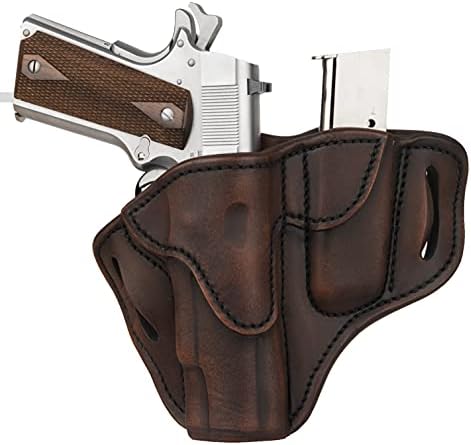 1791 GunLeather Combo 1911 Holster and Mag Pouch, Right Hand OWB Leather Gun and Mag Holster for Belts fits All 1911 Models with 4" and 5" Barrels (Vintage Brown)