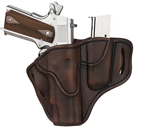 1791 GunLeather Combo 1911 Holster and Mag Pouch, Right Hand OWB Leather Gun and Mag Holster for Belts fits All 1911 Models with 4