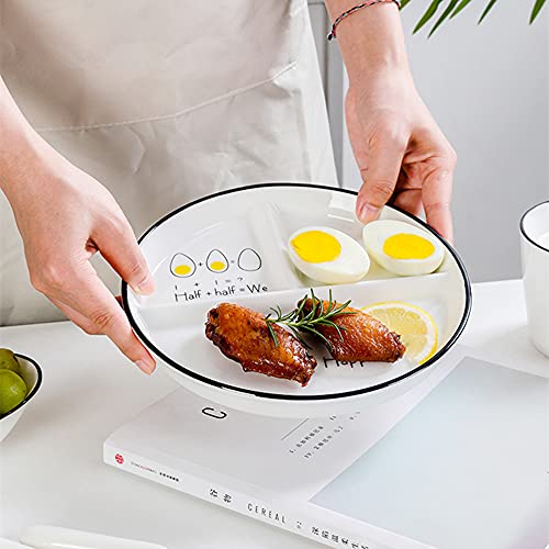 OnePine Healthy Eating Plate Ceramic, Balance Diet Plate, Portion Control Plates for Adults Weight Loss Diameter: 23cm/9 inch - Image 4