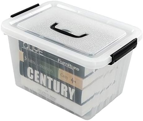 Joyeen 12 L Plastic Boxes with Lids and Handles, Set of 6 Storage Containers