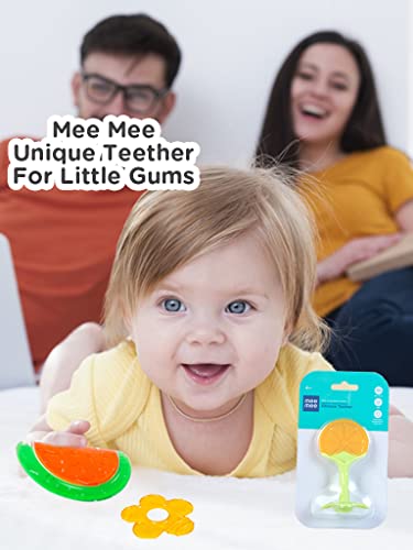 Image of Mee Mee Silicone Infant Teether - Yellow and Green