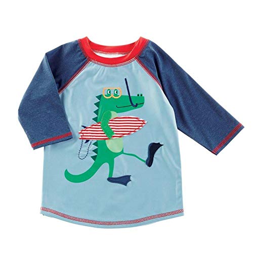 Mud Pie Boys' Alligator Rash Guard, Multi, 12-18 Months