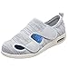 MAQUEL Pantofole da Casa per Uomo,Donna Grande Fibbia in Velcro Regolabile Antiscivolo Doppio Strato Sottopiede Cuscino d'Aria Suola Walking,Light Grey▁42