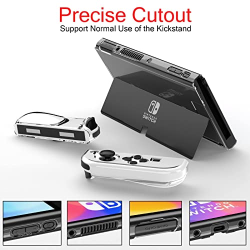 Teyomi Switch oled カバー Switch 有機ELモデル カバー 分体式設計 着脱簡単 ドック対応 全面保護 PC材質 薄型 軽量 透明 超耐衝撃 指紋防止 傷防止