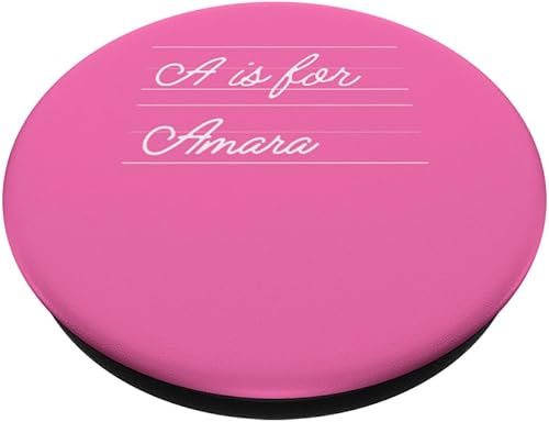 Miniatura 2 de Personalized A is for Amara Name Student Kindergarten Girl PopSockets Standard PopGrip