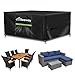 BEEWAY Garden Furniture Cover With Air Vent, Waterproof Patio Rattan Sofa Table Chair Set Cover - 420D Oxford Fabric, Windproof - Rectangular 200 x 160 x 73cm