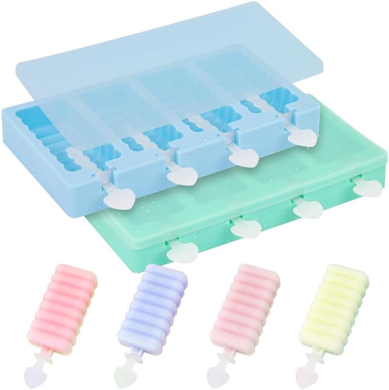 Moldes para paletas de hielo, paquete de 2 moldes de silicona caseros para paletas de fácil liberación, sin BPA, moldes para paletas de hielo, mini