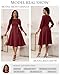 RUMIA Cocktail Dresses for Women 3/4 Sleeve Vintage Wedding Guest Dresses Tea Party Formal Dress Burgundy M