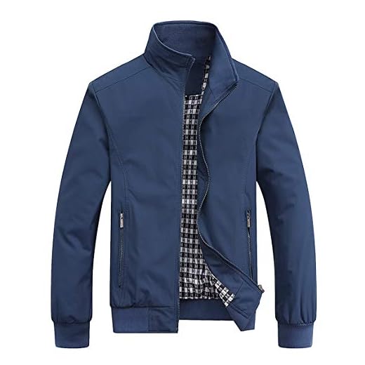 AIEOE - Ropa de Hombre Abrigo Acolchado para Otoño Primavera Cahqueta Cazadora Casual de Bombers - Azul - Talla ES XL