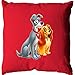 Housse DE Coussin Rouge Suedine Sublimation Coton , LA Belle ET Le Clochard 2 , Made in France, Marque O S I R I S
