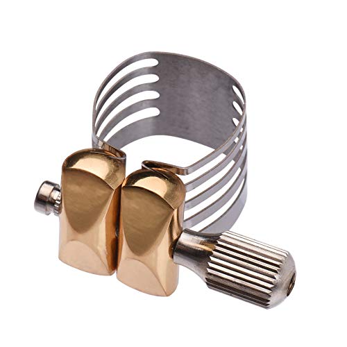 Eryue Sax Ligature, Single Screw Adjustment Saxophone Ligature Compact Durable Sax Ligature For Soprano Saxophone #TOP30