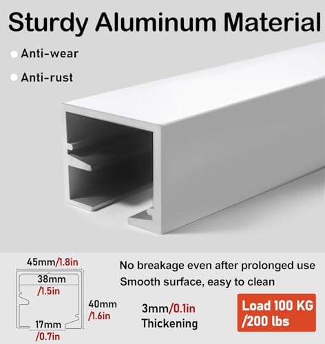 Heavy Duty Bifold Door Track Set - 96in, 72in, 60in, 48in Folding Door Hardware for Indoor & Closet Use, Fits 1-3/4 Inch Thickness Sliding Doors