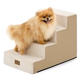 COZY KISS Escaleras anchas para perros para cama y sofá, escalones antideslizantes para perros pequeños y medianos, escalones lavables para mascotas con funda extraíble, escaleras de espuma de apoyo