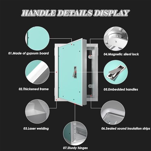 Malowany panel dostępu do płyt kartonowo-gipsowych, ukryte drzwi inspekcyjne do kanalizacji, dopasowane, ukryte drzwi na ścianę i sufit, 450 x 650 mm