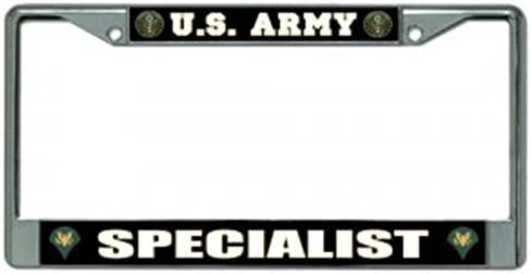 U.S. Army Specialist Photo License Plate Frame Free Screw Caps with This Frame