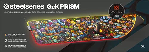 Image of SteelSeries QcK Prism Cloth XL Gaming Mouse Pad - Limited Edition - 2-Zone RGB Illumination - Real-time Event Lighting - Optimized for Gaming Sensors - Dota 2