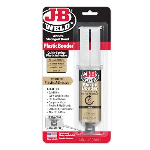 J-B Weld 50133 Plastic Bonder Structural Adhesive Syringe - Tan - 25 ml