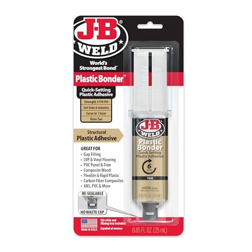 J-B Weld 50133 Plastic Bonder Structural Adhesive Syringe - Tan - 25 ml