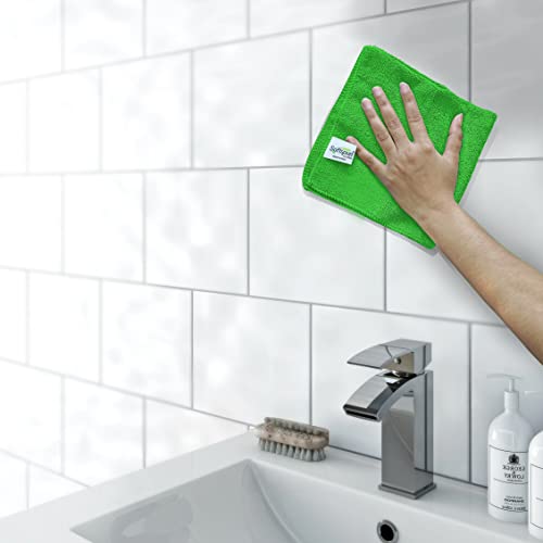 Image of SOFTSPUN Microfiber Cloth (5pcs - 40x60cms -340GSM) Green, Super Soft Absorbent Cleaning Towels Cleans & Polishes Everything in Your Home.