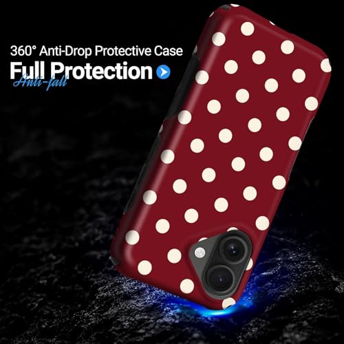 Kapadiy Magnetic Case for iPhone 17, Y2K Style Polka Dot Red Design Compatible with MagSafe,Upgrade Hybrid Dual Protection Silicone + Hard PC Shockproof Full Body Cover,Protective Case for Men Women by Kapadiy - Used condition - Image 3