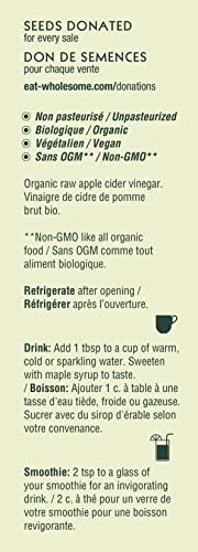 Eat Wholesome Organic Raw Apple Cider Vinegar, 1L - Award-Winning, Unfiltered, Unpasteurised, With The Mother, Vegan, CO2 Neutral - 2