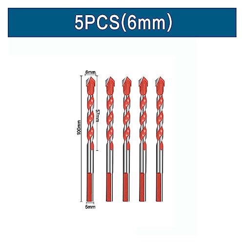 Juego de 5 brocas para cerámica y vidrio 6 mm miniatura 2