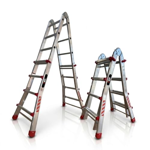 Escalera Telescópica de Aluminio Articulada 4x4 Peldaños | BTF...