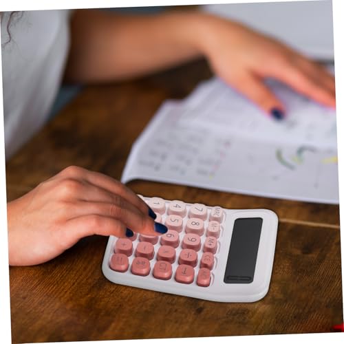 Calculadora rosa de botones Gadpiparty con interruptor mecánico de escritorio para hogar 7