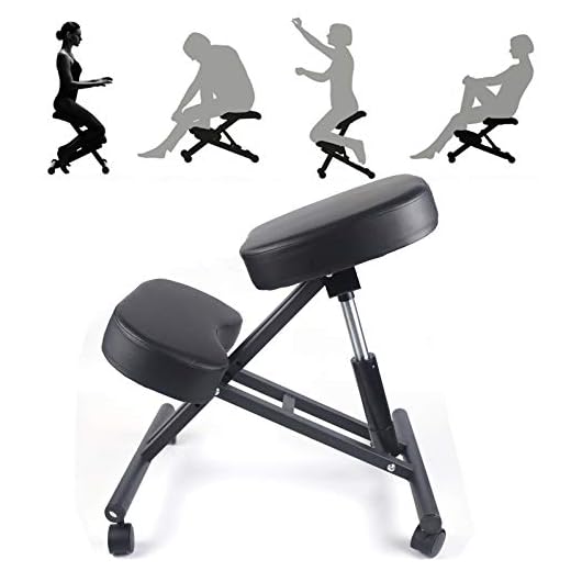 Silla ergonómica para la rodilla para el hogar y la oficina, ajustable para el hogar y la oficina, mejora tu postura con una posición inclinada