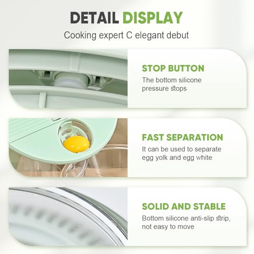 Salad Spinner with Slicer, 2025 New 6 in 1 Large Capacity Lettuce Spinner, Multi-function Vegetable Dryer for Kitchen, Efficient Salad Chopper for Home and Chef (Green)