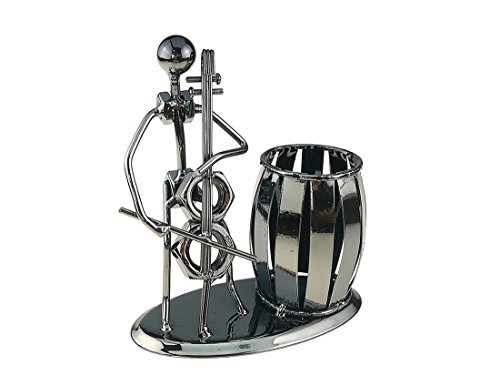 Music Iron Man Art Steel Pen Container Holder Pencil Cup Pot Secretary Desktop Music Decoration Toy Gift (C162 Cello)