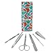 Artsy Orange Fishes on Blue Pattern Stainless Steel Manicure Pedicure Grooming Beauty Care Travel Kit