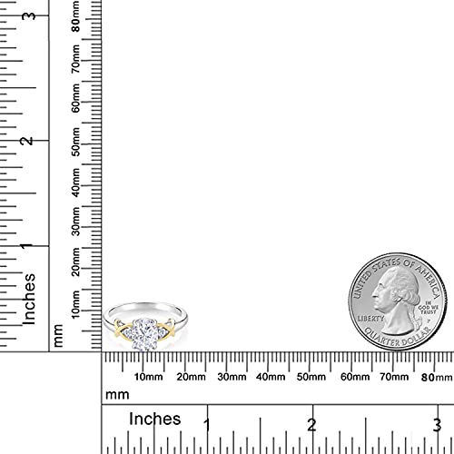 Gem Stone King 925 Sterling Silver and 10K Yellow Gold White Moissanite 3-Stone Engagement Ring | 1.58 Cttw | Oval 8X6MM | 3 Stone Wedding Anniversary Promise Ring For Women4