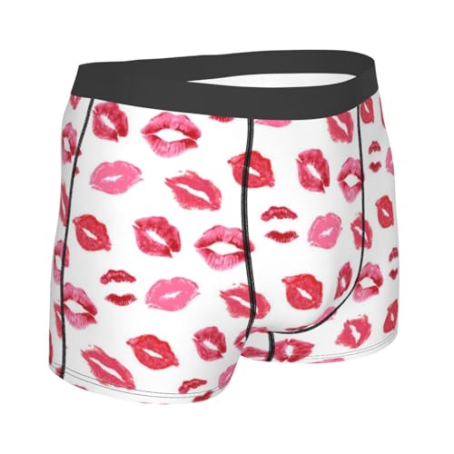Men's Underwear Love Lipstick Casual Stretch Boxer Briefs3