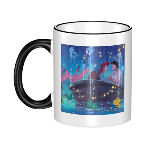 アリエル マグカップ 保温・保冷 電子レンジ対応 コーヒーカップ 陶器 セラミック 耐高温 軽量 個性人気 誕生日プレゼント大容量 Black