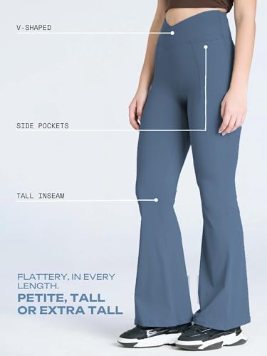 Image of CAVA Tall Hourglass Flared Leggings for Women | V-Waistband, Anti-Camel Toe Design, Tall Fit, Flared Bottoms, Deep Pockets, Sculpting Stretch Fabric