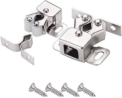 8pcs Door Catches, Double Roller Cabinet Catch Strong Hold Cupboard Latches with Screws for Home,Cabinet,Furniture (Zinc)