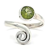 ring peridot silber Hergestellt in Indien Peridot Ring 925 Silber Sterlingsilber Damenring grün verstellbar (MRI 102-59)