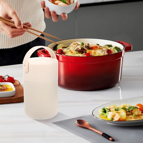 Recipiente para alimentos de 850 ml de acero inoxidable con doble capa beige 7