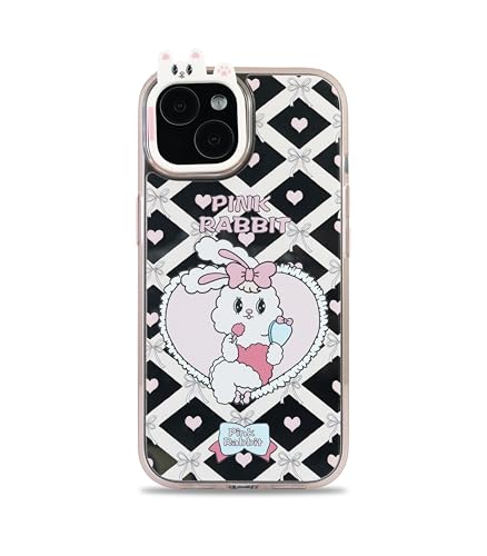 Image of Pink Rabbit Case Cover for iPhone 15 | Cute Animal Design | Soft TPU Back Cover | Slim Fit & Shockproof | Anti-Scratch Finish | Lightweight Protective Case