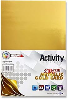 Pack of 10 Premier Activity A4 250gsm Glitter Card 10 Sheets - Gold