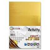 25 hojas Premier papelería A4 210 gsm tarjeta de actividad – oro (Pack de 25 hojas)