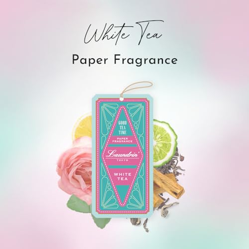 Laundrin Paper Fragrance White Tea, 3pk - Closet Freshener - Closet Deodorizer Odor Eliminator - Sachets for Drawers and Closets - Drawer Fresheners for Clothes - Fresh Scents Sachet Packets