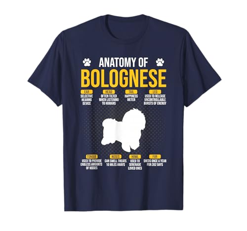 Anatomy Of Bolognese Dog Lover T-Shirt