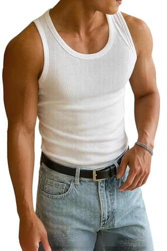 Image of Rockwell Men's Premium Cotton Vest - Sleeveless Gym Undershirt | Breathable, Stretchable & Skin-Friendly Innerwear for Everyday Comfort | 002