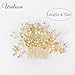 Wedding Hair Accessories, Gold Bridal Hair Comb Wedding Hair Pieces for Brides Pearl Flower Bridal Hair Accessories for Women