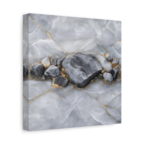 Toile Nature Stone Formation au-dessus du canapé du salon pour une ambiance chic et cosy