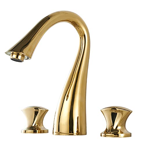 Double poignées de bassin de salle de bain dorées pour vasque rétro